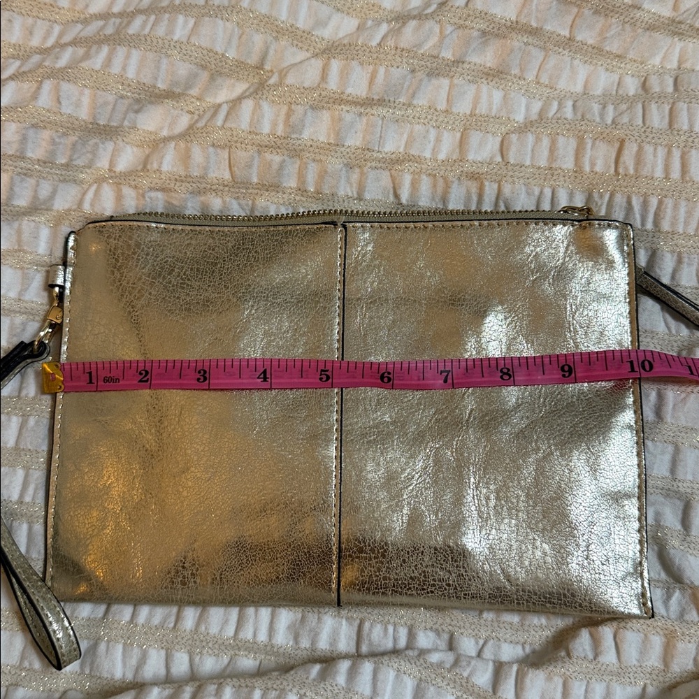 INC International Concepts Metallic Gold Wristlet - Picture 8 of 9